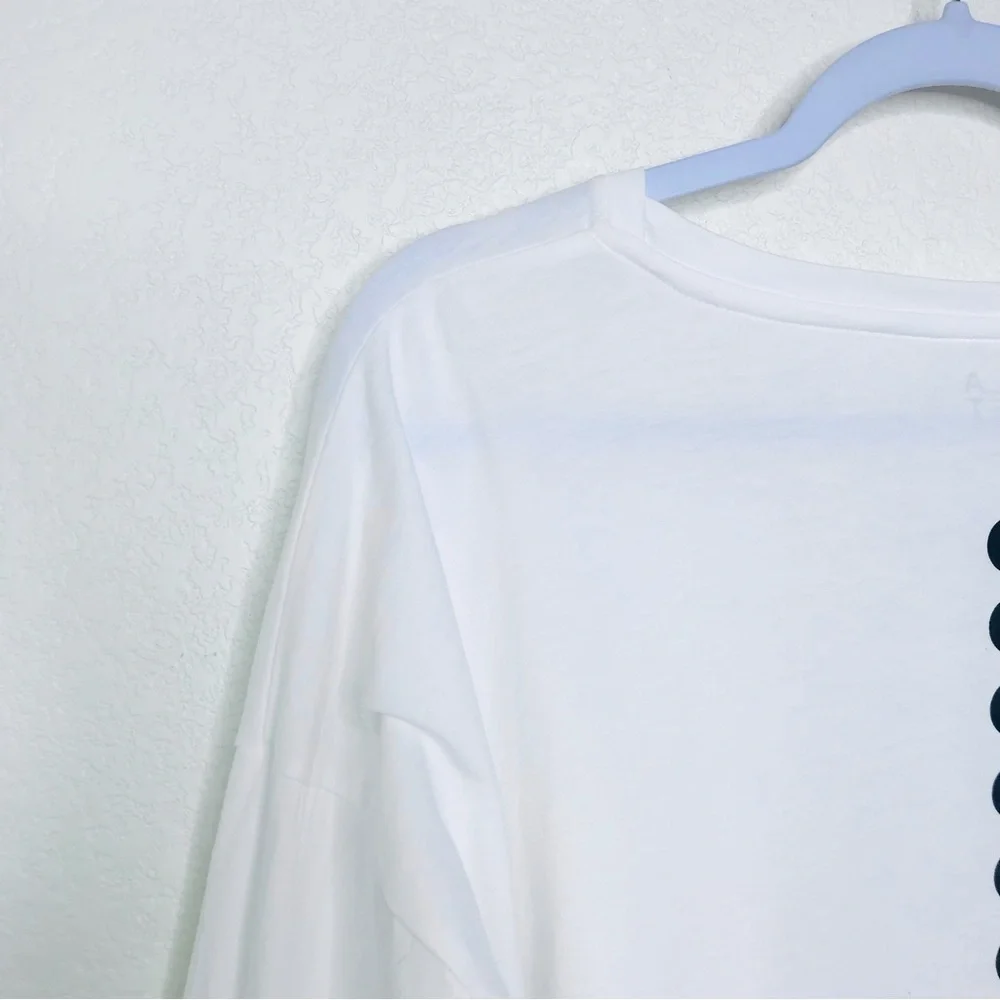 PLANET BY LAUREN G Dot Dot Dot Luxury Boxy T-Shirt White Black - Picture 10 of 13